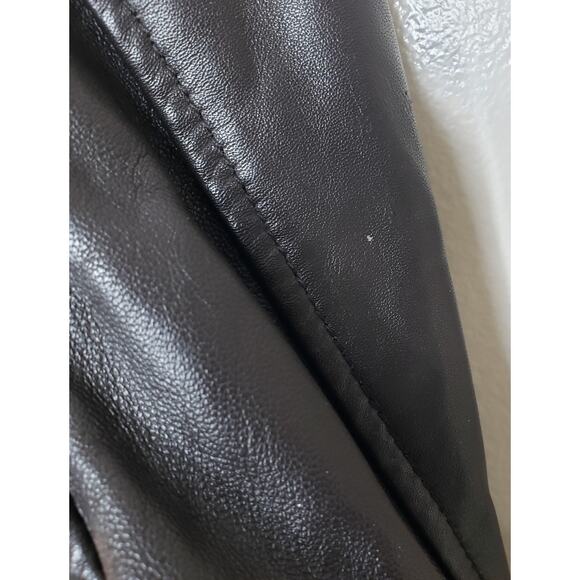 WILSONS LEATHER Men's Size XXL Brown Lamb's Leather Bomber Jacket w/ Epaulettes - Picture 15 of 16